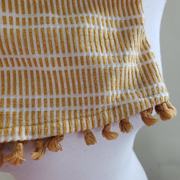 Anthropologie's W5 Tassel Striped Boho Tank Top Yellow Size XS - Picture 9 of 11